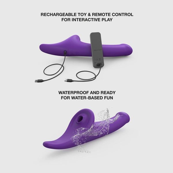 Вібронасадка для страпону з вакуумною стимуляцією Strap-On-Me Multi Orgasm Dildo S Purple SX4032 фото