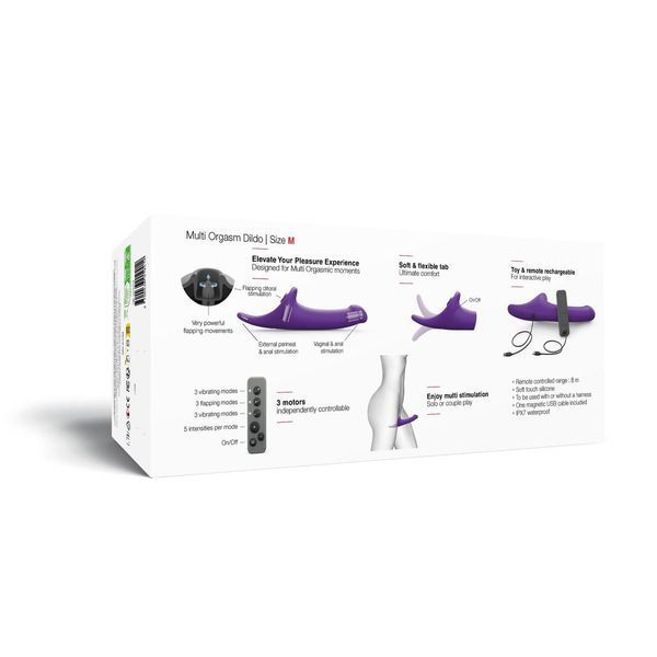 Вібронасадка для страпону з вакуумною стимуляцією Strap-On-Me Multi Orgasm Dildo M Purple SX4033 фото