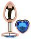 Анальна пробка EGZO Rose Gold Heart Plug із синім кристалом, металева, розмір M MRGH-11M фото 2