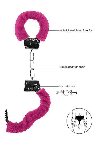 Наручники - Ouch! Beginner's Handcuffs Furry Pink 60360074072 фото