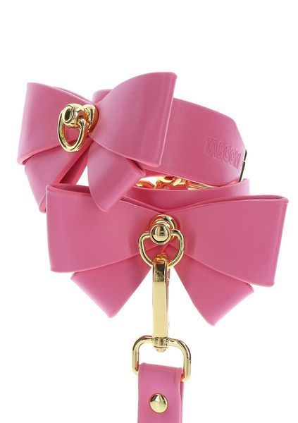 Наручники с бантиками Taboom Malibu Wrist Cuffs из веганской кожи, розовые TB17400 фото
