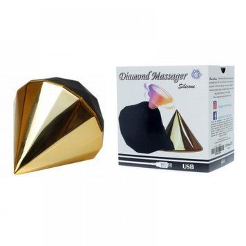 Вакуумний стимулятор клітора Diamond Air Massager USB 7 Function золотий BS77002 фото