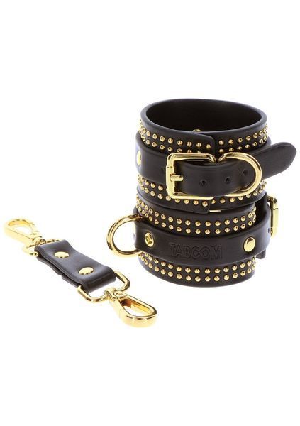 Наручники Taboom Vogue Studded Wrist Cuffs Set из веганской кожи, черные TB17420 фото
