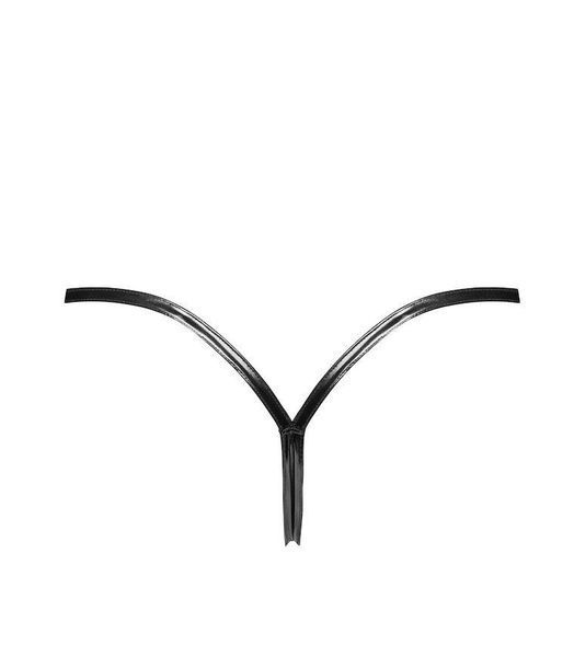 Трусики Noir Handmade P014 Dominae PVC panty with silver clasp S SX4223 фото