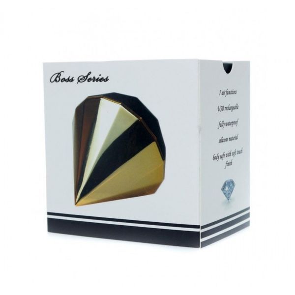Вакуумний стимулятор клітора Diamond Air Massager USB 7 Function золотий BS77002 фото