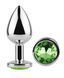 Анальна пробка з кристалом EGZO - Silver Round Plug Green size M MSR-05M фото 2