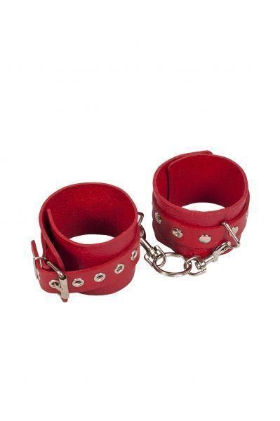 Наручники Leather Restraints Hand Cuffs Red 51420280158 фото