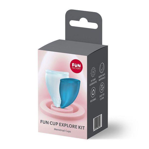 Набір менструальних чаш Fun Factory FUN CUP EXPLORE KIT, 2 шт, Multicolored Turquoise, об&rsquo;єми 20 та 30 мл SX3679 фото