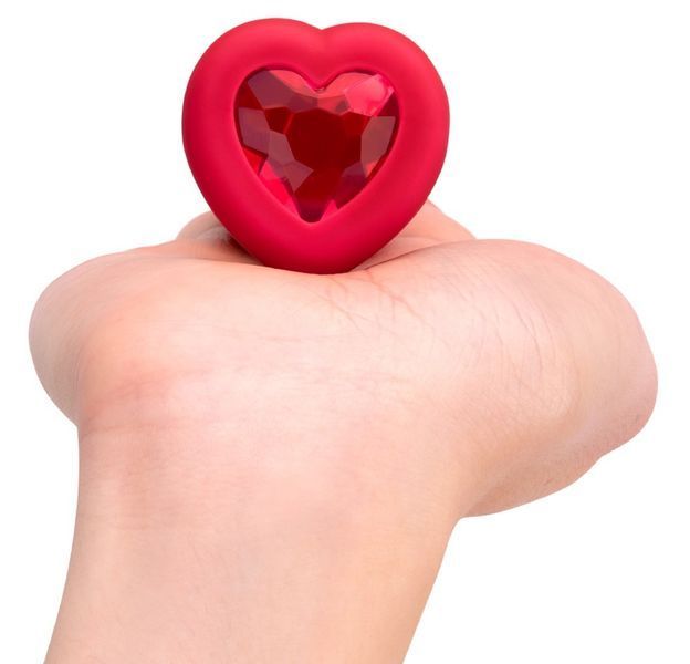 Анальна пробка з вібрацією і пультом управління B-Vibe Vibrating Heart Plug M/L Red 54015770000 фото