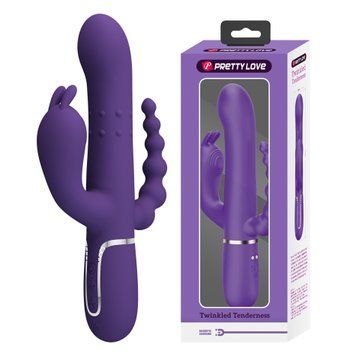 Вібромасажер з анальним та кліторальним стимулятором Pretty Love - Cammy Dark Purple Twinkled Tenderness, BW-500036-2 BW-500036-2 фото