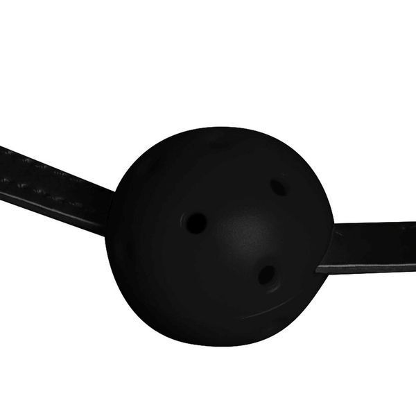 Маска-кляп Head Harness with Mouth Cover and Solid Ball Gag - Black 36-OU895BLK фото