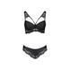 Комплект из эко-кожи с кружевом Passion LOONA SET XXL/XXXL, black, бра и трусики SO5363 фото 5