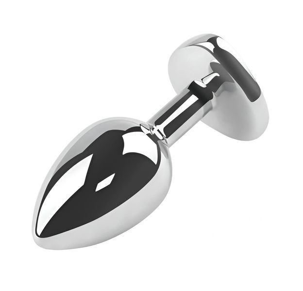 Анальна пробка EGZO Silver Heart Plug Aqua M зі сталі з синім кристалом у формі серця MSH-13M фото