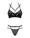 Эротический комплект под латекс со стрепами Obsessive Bagirela 2-pcs set S/M, черный, под леопард, б SO7219 фото 5