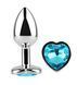 Анальна пробка EGZO Silver Heart Plug Aqua M зі сталі з синім кристалом у формі серця MSH-13M фото 2