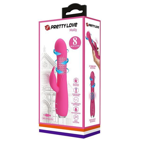 Вибратор с стимулятором клитора и ротацией " Molly " BI-014692-1 BI-014692-1 фото
