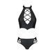 Комплект из эко-кожи Passion NANACY BIKINI L/XL, black, бра и трусики с имитацией шнуровки SO5367 фото 5