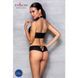 Комплект из эко-кожи Passion NANACY BIKINI L/XL, black, бра и трусики с имитацией шнуровки SO5367 фото 4