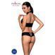 Комплект з еко-шкіри Passion NANACY BIKINI XXL/XXXL, black, бра та трусики з імітацією шнурівки SO5369 фото 2
