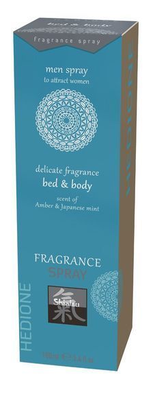 Спрей для тіла та ліжка з феромонами та афродизіаками Shiatsu Fragrance Бурштин та японська м'ята, 100 мл HOT67091 фото