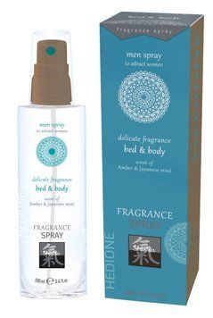 Спрей для тела и постели с феромонами и афродизиаками Shiatsu Fragrance Янтарь и японская мята,100мл HOT67091 фото