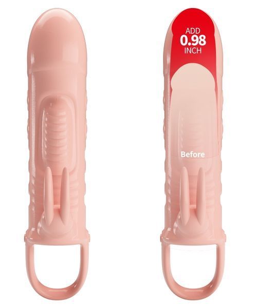 Удлиняющая насадка с вибростимуляцией ( на 2,5 см ) PRETTY LOVE - PENIS SLEEVE Sloane, BI-026243 BI-026243 фото
