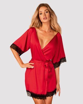 Халат Obsessive Sensuelia-Sensuelia szlafrok czerwony S/M 411207 фото