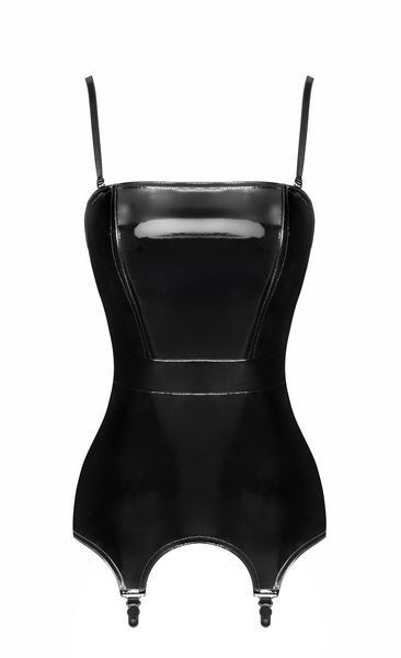 Корсет із підв'язками для панчіх Noir Handmade F381 Dominae Venom PVC corset-belt XXL SX4145 фото