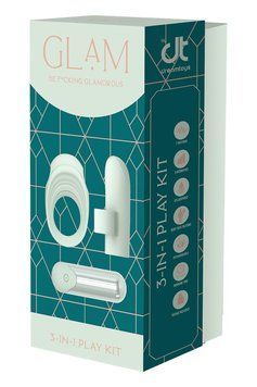 Ерекційне кільце з віброкулею та вібратор на пальчик Dream Toys GLAM м'ятний DT22230 фото