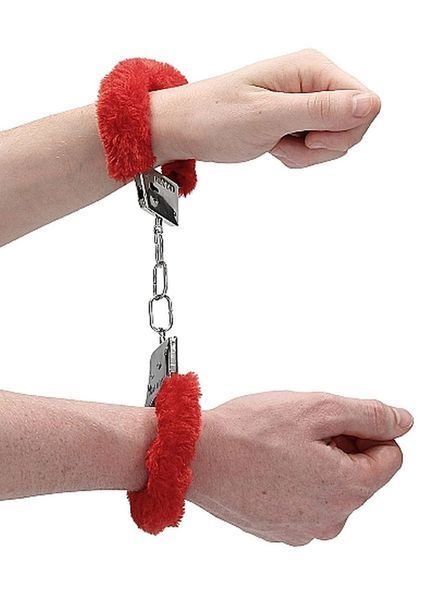 Наручники - Ouch! Beginner's Handcuffs Furry Red 60360074102 фото