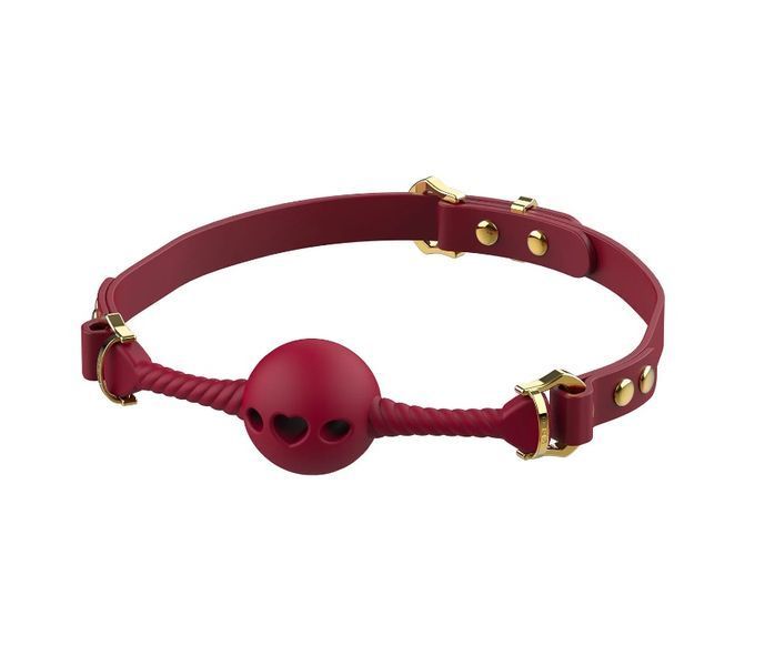 Кляп кулька з отворами у вигляді серця UPKO Desire for Mouth Bondage Collection, червоний U65245 фото