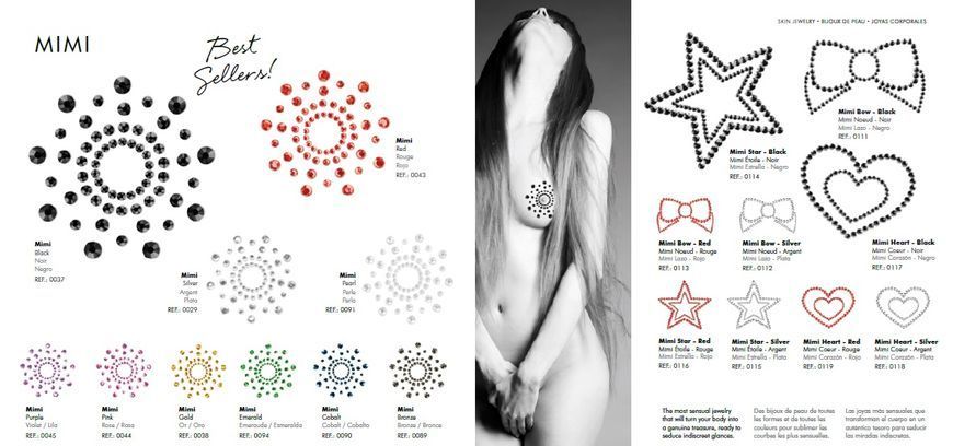 Прикраса для грудей MIMI зі стразами, Bijoux Indiscrets BJ0091 фото