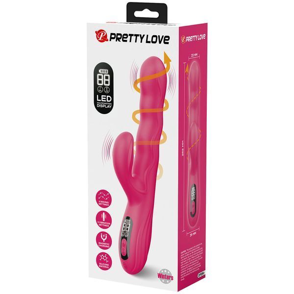 Вибратор-кролик PRETTY LOVE Winters Pink, силикон, розовый, вращение и вибрация BW-500107 фото